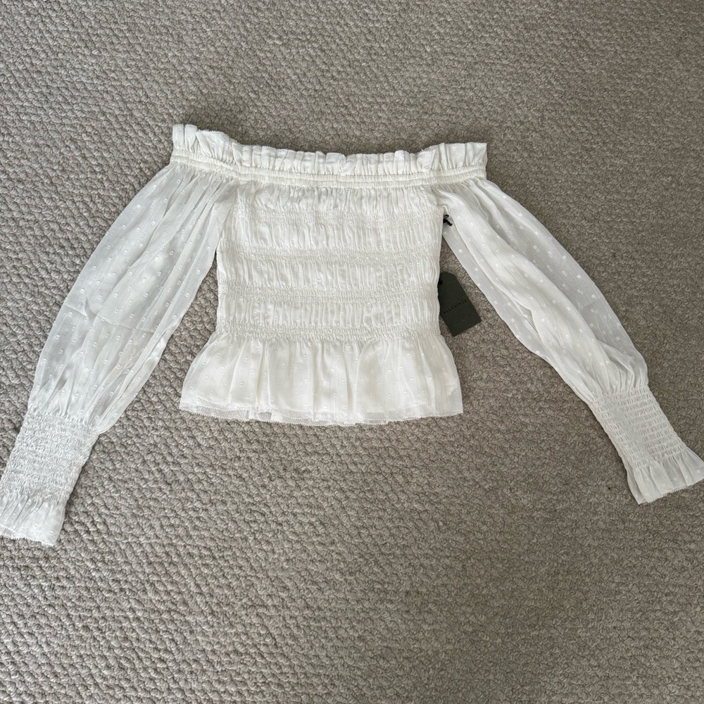 All Saints Lara Dobby top, white (WM244V)